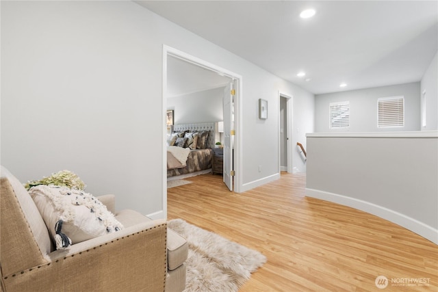 sitting room featuring hardwood / wood-style floors