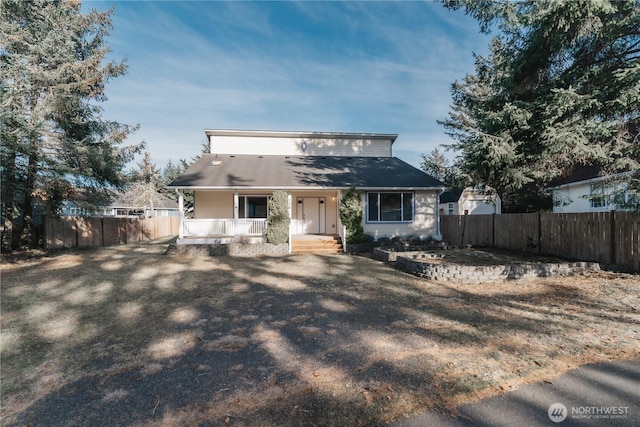 view of front of property with a porch