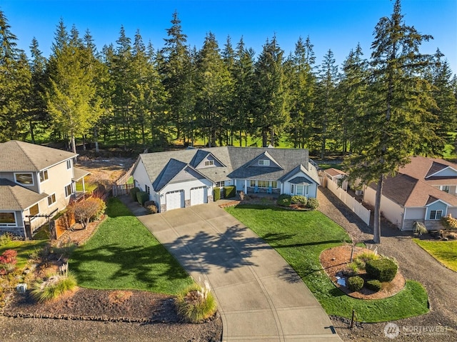 aerial view featuring a residential view