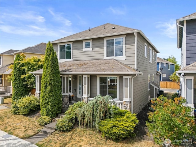 5401 Parkside Dr SE, Lacey, WA 98503 - view of front facade with covered porch and a high end roof