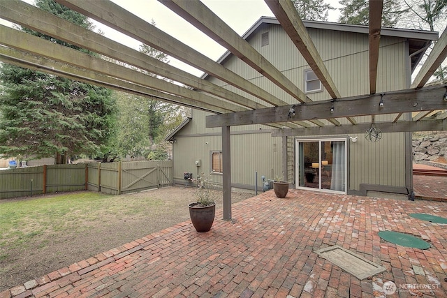 view of patio / terrace featuring a pergola