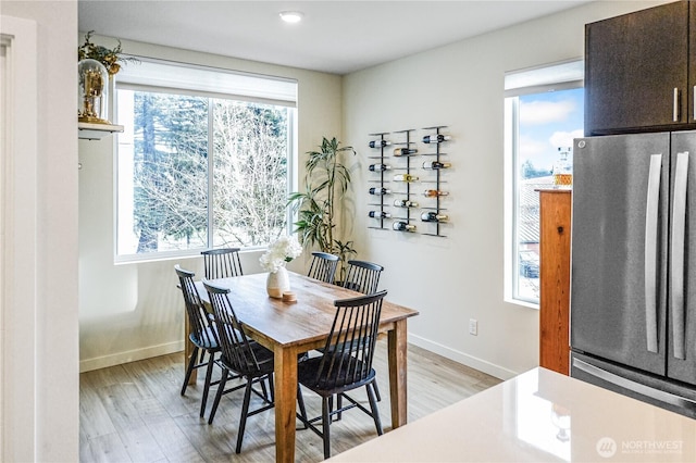 dining area featuring light hardwood / wood-style floors