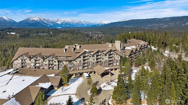 bird's eye view featuring a mountain view