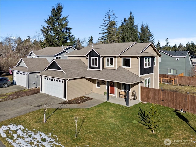 view of front of home with a front yard