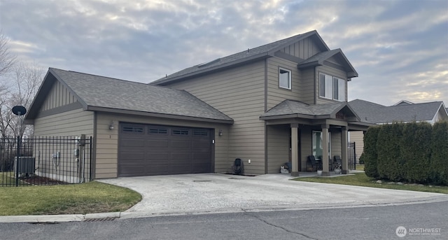 view of front of house with a garage