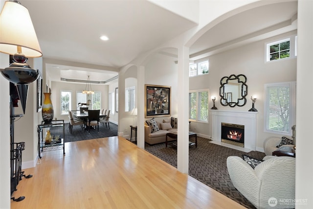 living room featuring wood-type flooring