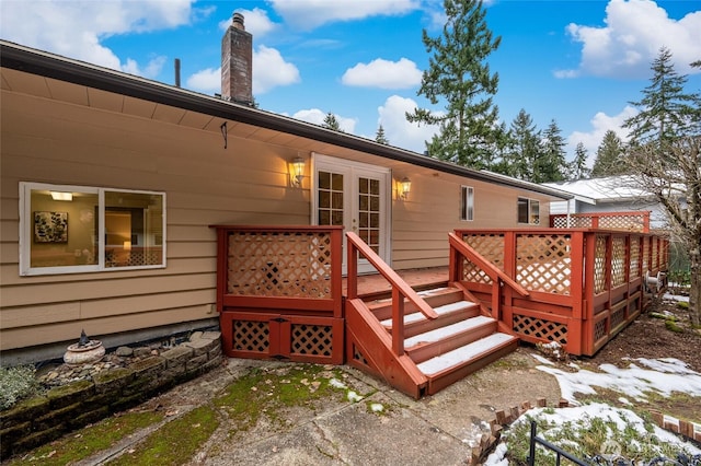 exterior space featuring a wooden deck