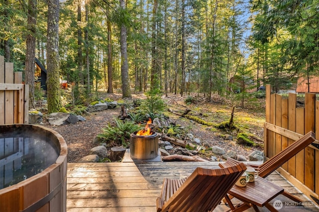 wooden deck with fence