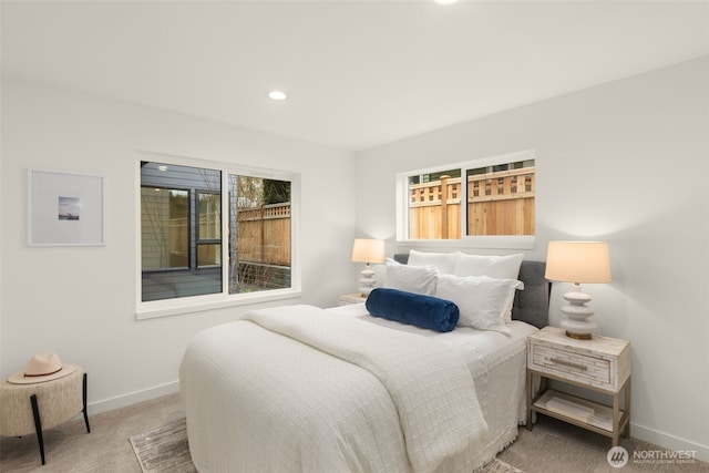 bedroom with carpet floors