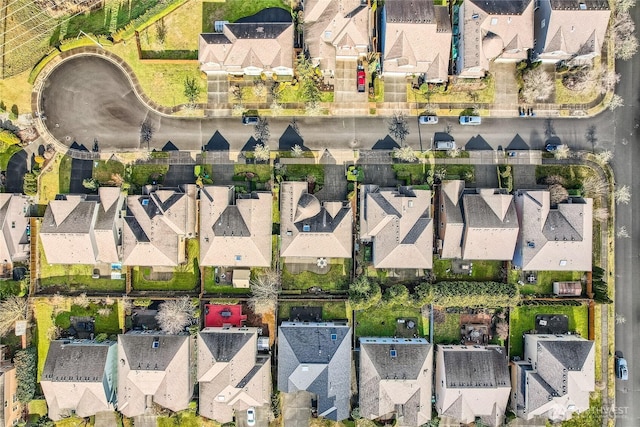 drone / aerial view with a residential view