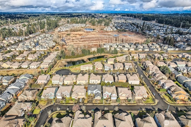 aerial view with a residential view