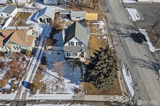 view of snowy aerial view