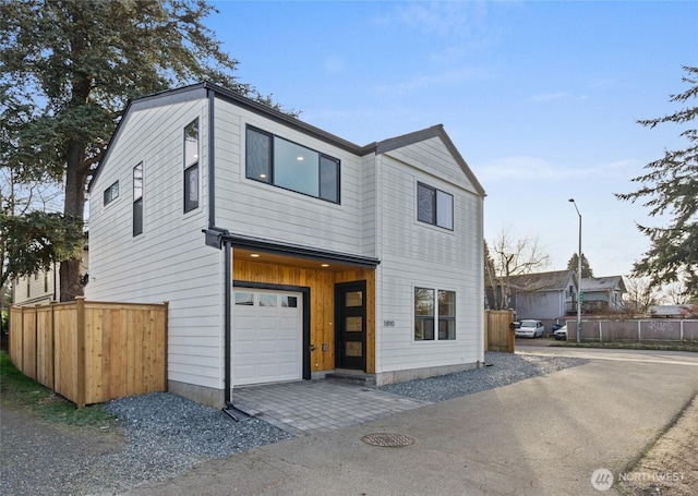 view of front facade with a garage