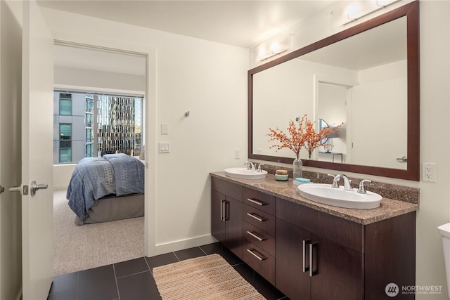 bathroom featuring vanity and tile patterned floors