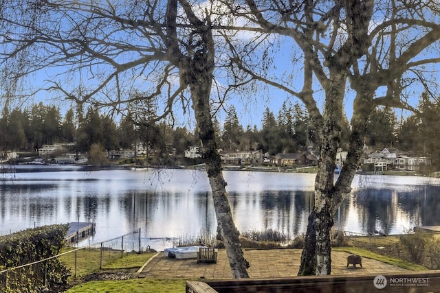 water view with a dock