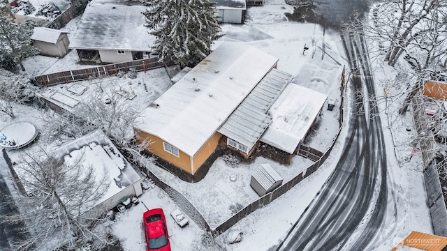 view of snowy aerial view