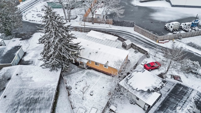 view of snowy aerial view