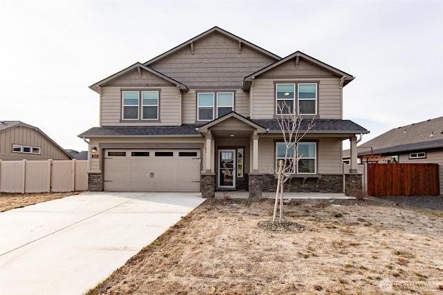 craftsman-style home featuring a garage