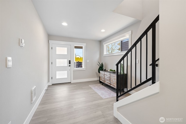 foyer featuring light hardwood / wood-style flooring