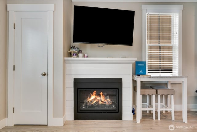 interior details featuring hardwood / wood-style flooring