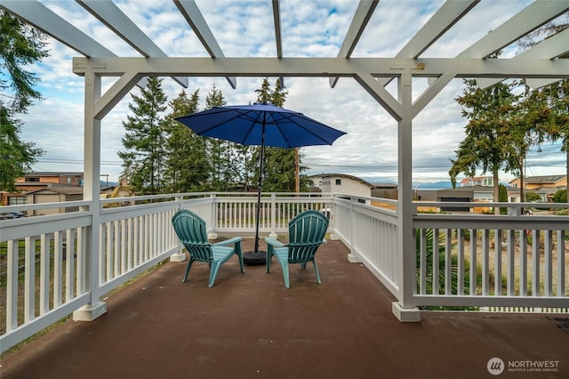 view of patio with a pergola