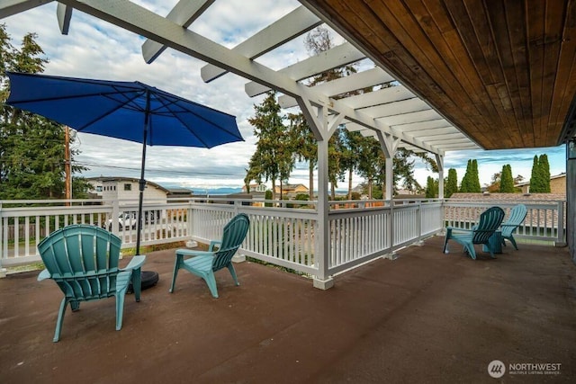 view of patio / terrace featuring a pergola