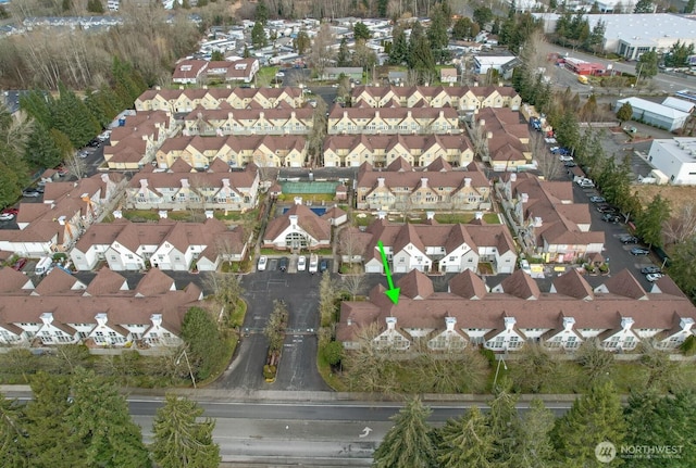 aerial view featuring a residential view