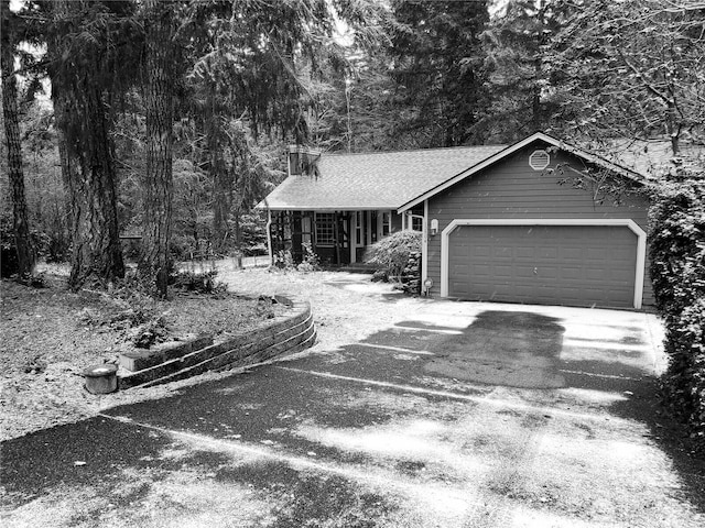 view of front facade featuring a garage