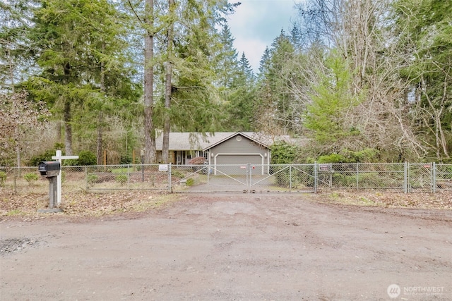 view of front facade with a garage