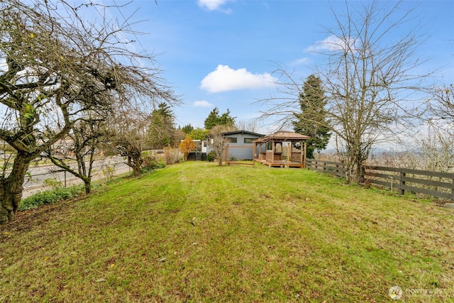 view of yard with a gazebo