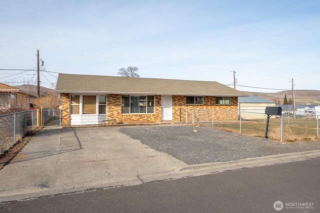 view of single story home