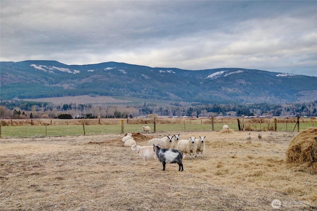 property view of mountains featuring a rural view