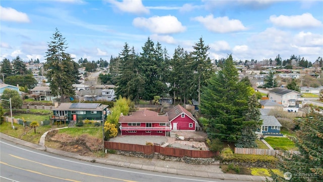 aerial view with a residential view