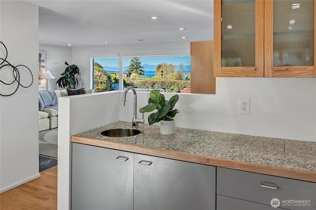 kitchen featuring light hardwood / wood-style floors and sink