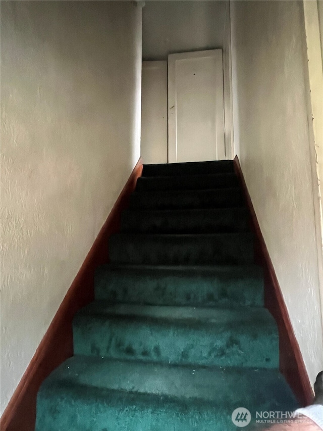 staircase with baseboards