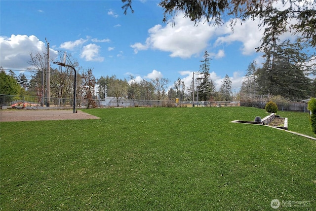 view of yard with fence