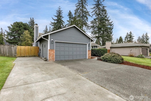 exterior space featuring a garage