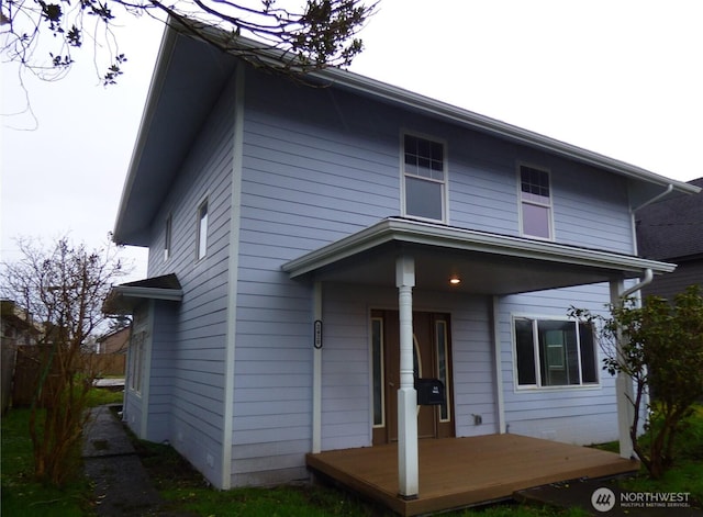 view of front of home featuring covered porch