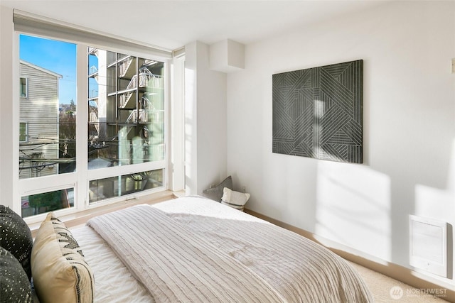 bedroom featuring visible vents