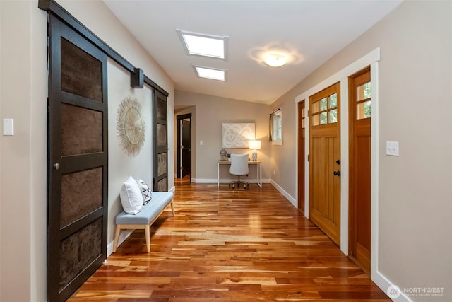 entryway featuring hardwood / wood-style flooring