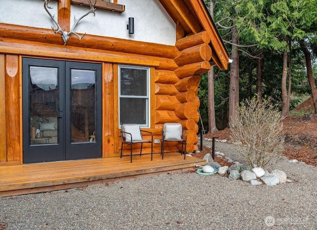 exterior space with french doors