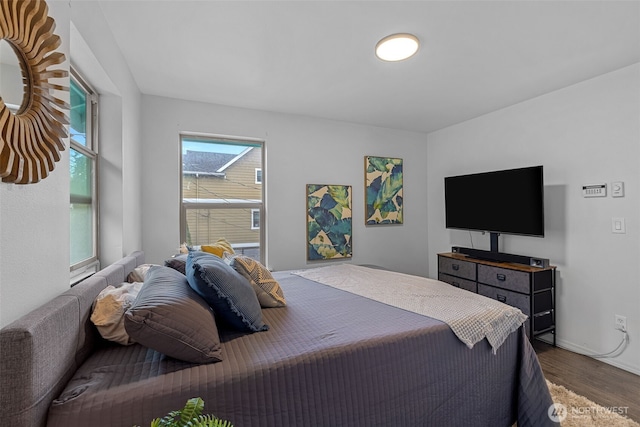 bedroom featuring hardwood / wood-style flooring