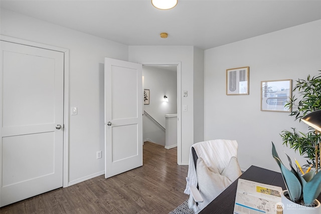 office with hardwood / wood-style floors