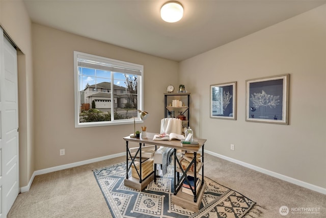 office area featuring carpet