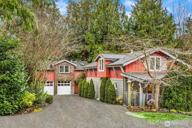 view of front of home with a garage