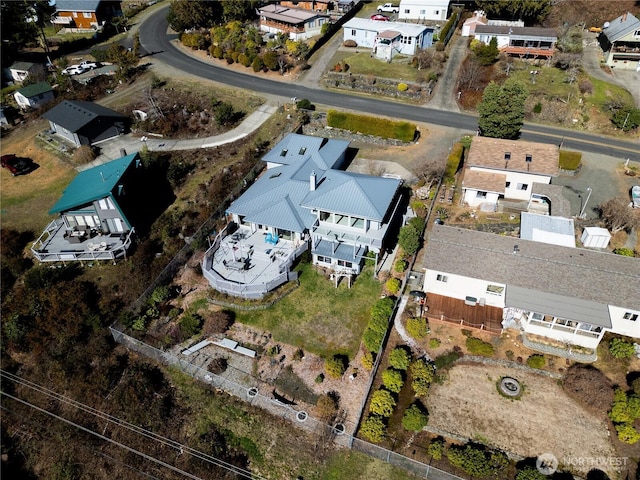 bird's eye view with a residential view