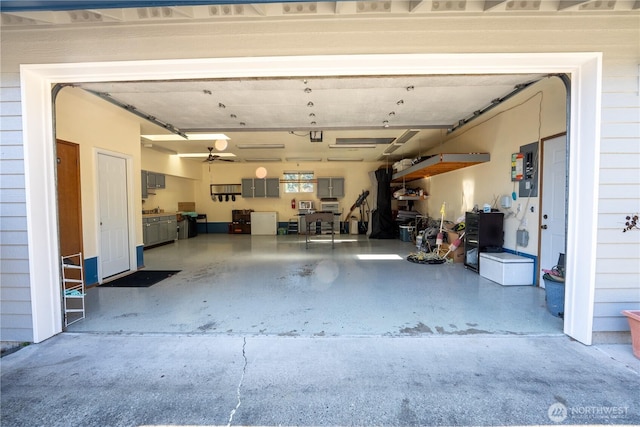 garage featuring electric panel