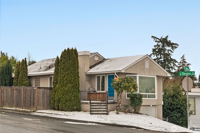 view of front of home with a garage