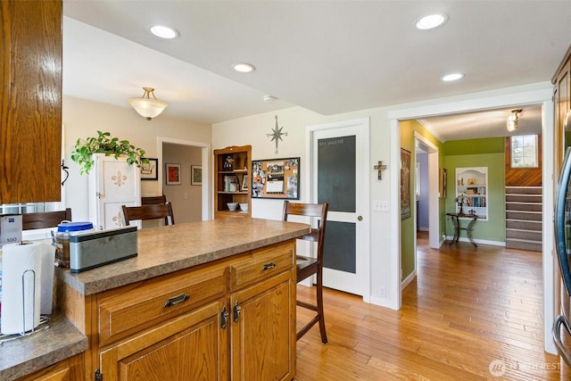 kitchen featuring light wood-type flooring