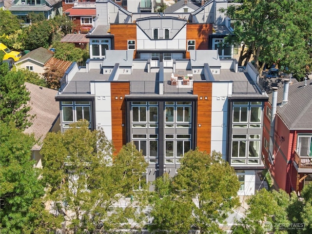 aerial view featuring a residential view